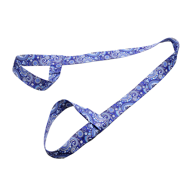 Justerbar Digital Print Tykkere Yoga Stretch Bånd Høj Densitet Yoga Måtte Sling Rem Fitness Tilbehør Blue