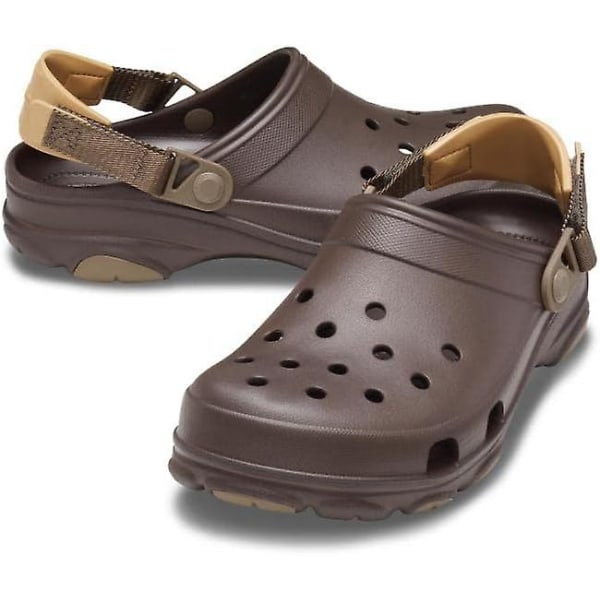 Crocs unisex-vuxen klassiska träskor för alla terräng (GET IT) Espresso 10 Women-8