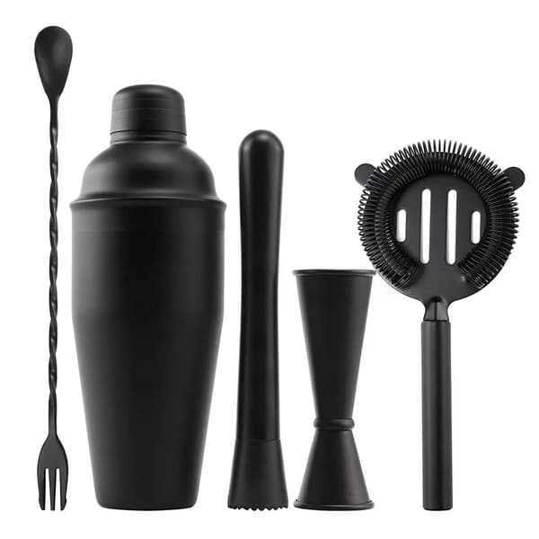Cocktail Shaker Sett - Matt Sort - Rustfritt stål black