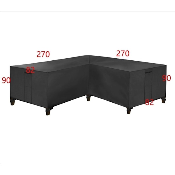 möbelskydd överdrag skydd till utemöbler hörnsoffa med vattentät silverfärgad sølvfarget 250*250*100 cm