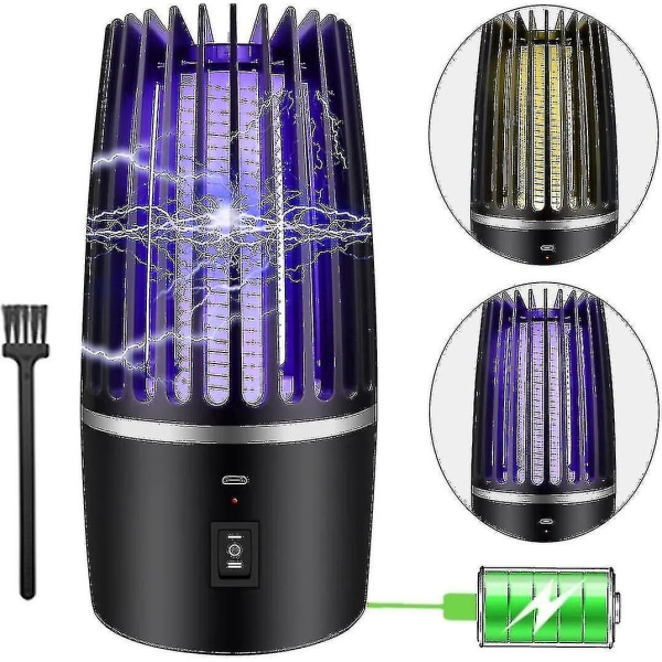 , Elektrisk Mosquito Killer Lamp Insect Killer USB Uppladdningsbar insektsflugfälla 2i1 nattlampa inomhus utomhus nattlampa Kraftfull