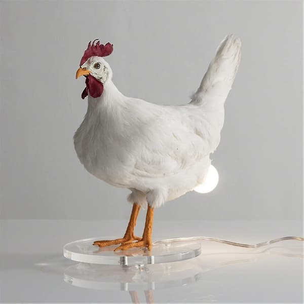 2024, Kylling LED Lampe Egg Nattlampe Utstoppet Egg Bordlampe