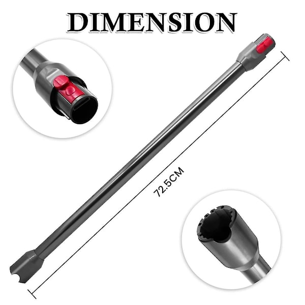Forlængerstang til V10 Digital Slim/v12 Detect Slim ledningsfri støvsuger, hurtig udløsning, lige rør, stang-b Black Gray