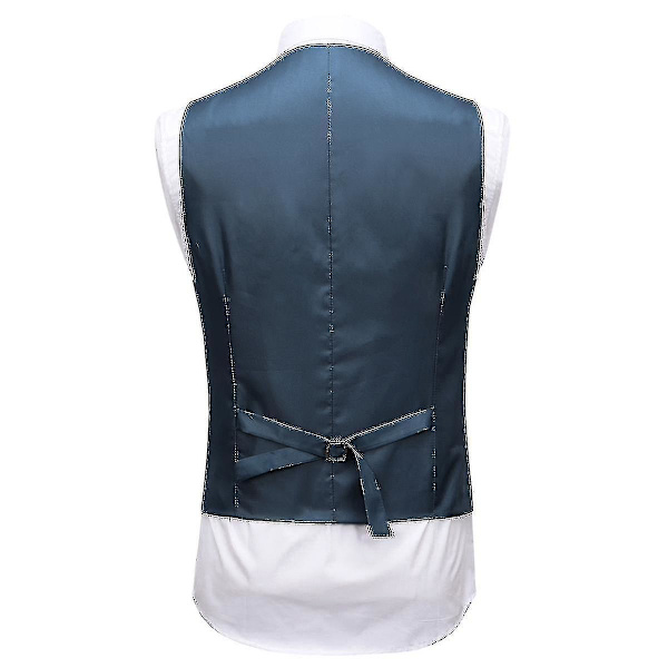 Herre Jakkesæt Bryllupsfest Middag 3-delt Jakkesæt Blazer Vest Bukser 9 Farver NAvy XS