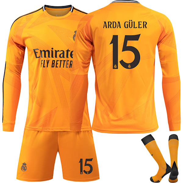 2425 Real Madrid Fotbollströja Nr 5 Bellingham 7 Vinicius Jr. Långärmad Fotbollströja Set för Vuxna och Barn Nr 15 ARDA GÜLER No.15 ARDA GÜLER No.15 ARDA GÜLER 22
