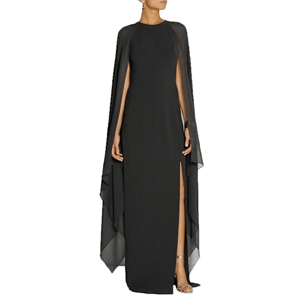 Dam Elegant High Split Flare Sleeve Formella aftonklänningar Maxiklänning RED M