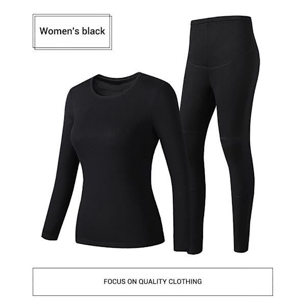 USB Elopvarmet Undertøj Termisk Pyjamas Long Johns Sæt Dametøj - Sort Damkläder-svart 4XL