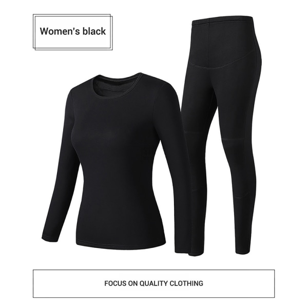 USB Elopvarmet Undertøj Termisk Pyjamas Long Johns Sæt Dametøj - Sort Damkläder-svart XL