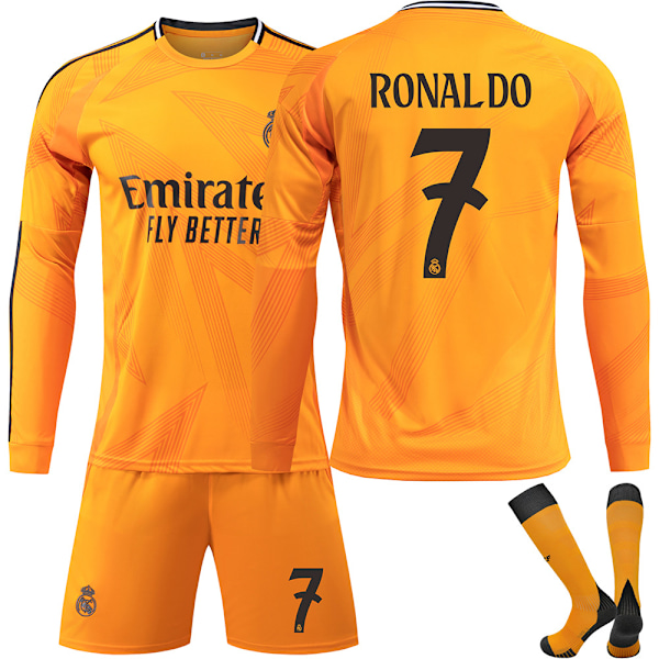 2425 Real Madrid Fotbollströja Nr 5 Bellingham 7 Vinicius Jr. Långärmad Fotbollströja Set för Vuxna och Barn Nr 7 RONALDO No.7 RONALDO No.7 RONALDO 22