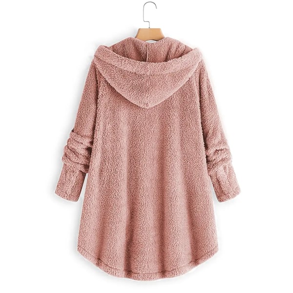 Varm jakke med thermal for kvinner, casual yttertøy for høst og vinter, dameklær Pink Pink 2XL