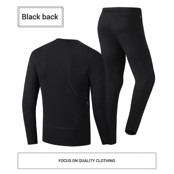 USB El-oppvarmet Undertøy Termisk Pyjamas Long Johns Sett Herreklær - Svart Herrkläder-svart 4XL