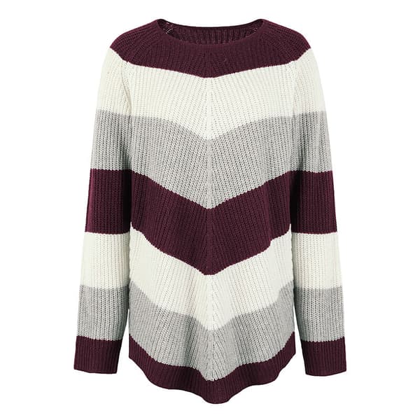 Dam Långärmad tröja Vinter Varm Jumper Toppar Wine Red Wine Red S