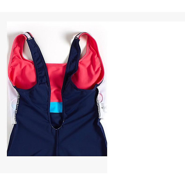 One Piece Baddräkt Dam Color Block Baddräkter Athletic Modest Swimwear-Allsvart L