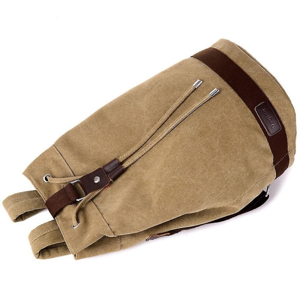 Kirjainkangaskassi, kiristysnyörillinen reppu, miesten reppu ulkoilumatkoille (Khaki)
