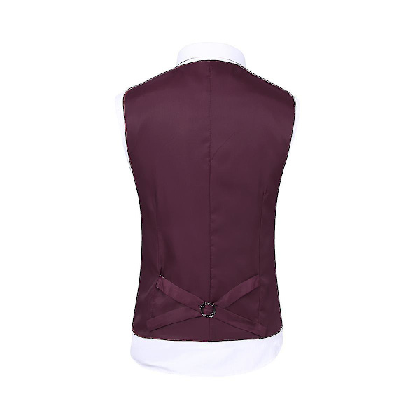 Herre Bryllupsfest Middag 3-delt Sæt Blazer Vest Bukser 9 Farver Dark Red 3XL