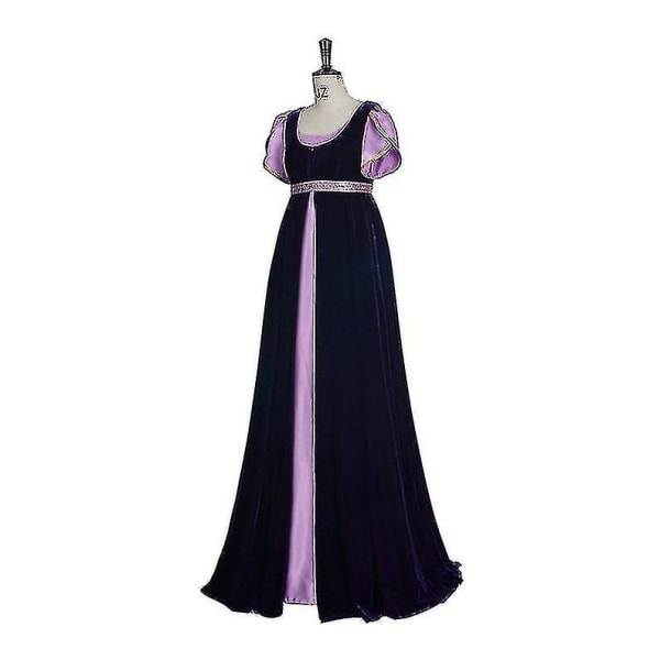 Bridgerton Dress, Regency Dress, Vintage Purple Ball Gown, Jane Austen Stain Dress XL