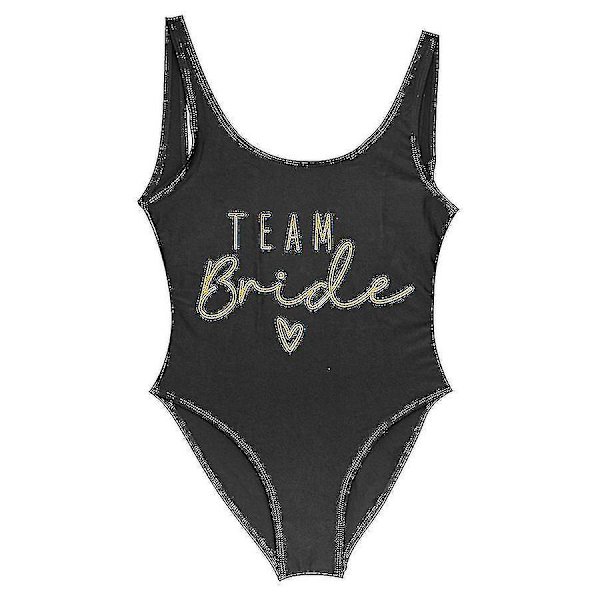 S-3xl Print Team Brud Baddräkt i ett stycke Kvinnor Badkläder Bachelorette Party Baddräkt Sommar Beatchwear Baddräkt bride1 S