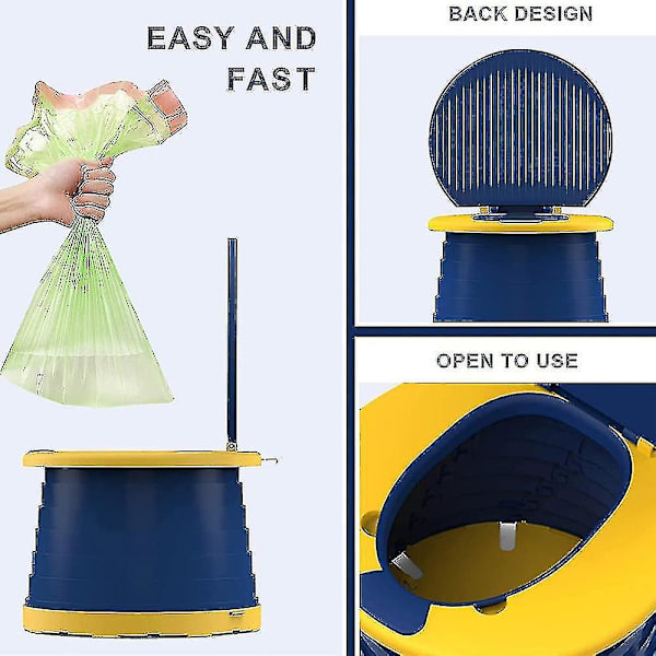 Børns Sammenklappelige Toilet Bærbart Sammenklappeligt Toiletsæde Drenge & Piger Foldbar Pottestol Sæde Småbørn Pottetræningssæde blue