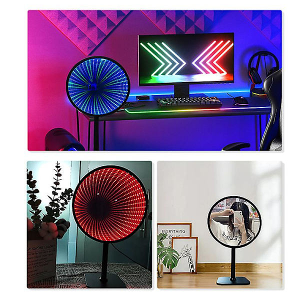 Tidstunnel Lampe 3D Abyss Lampe Uendelig Utvidet Romlampe Kreativ Atmosfære Gave Lampe Fixed base regular version