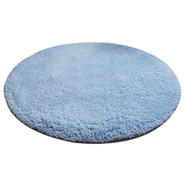 Modern Enkel matta Tjock rund matta Vardagsrum Gungstol Golvmatta Plysch Mjuk Sovrumsmattor Sängmattor Heminredning Blue L Diameter 100cm