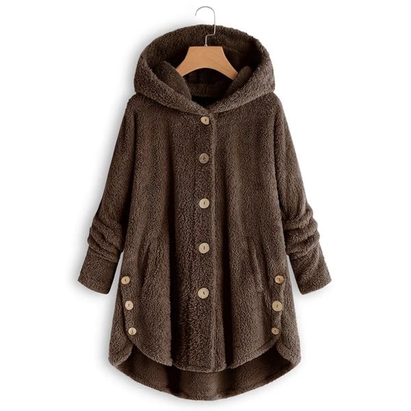 Varm jakke med thermal for kvinner, casual yttertøy for høst og vinter, dameklær Coffee Coffee 2XL