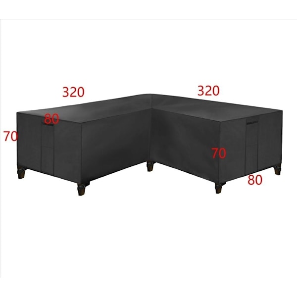 möbelskydd överdrag skydd till utemöbler hörnsoffa med vattentät beige beige 320*320*80 cm