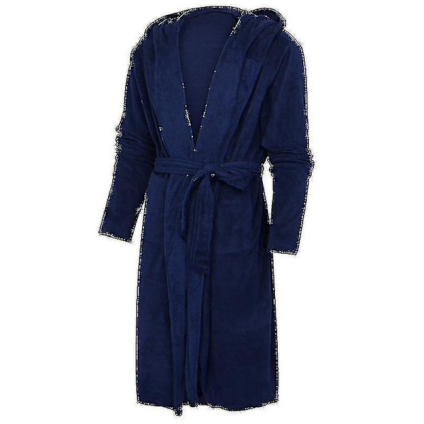 2024 Vinter Fleece Morgonrock Dam Morgonrock Huva Fluffig Towling Badrock Royal Blue S