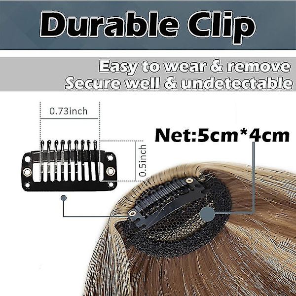 Clip-in Hårpannelugg Extensions Fransk Hårpannelugg Ryddig Hår Hårdeler mediumbrown 28cm