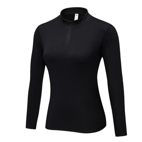 Dam Hoodie Jogging Fitness Thermal Tops Dam Enfärgad Black