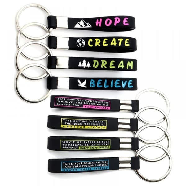 (12-pack) Inspirerande citat nyckelringar- Motivational Key Ch IC