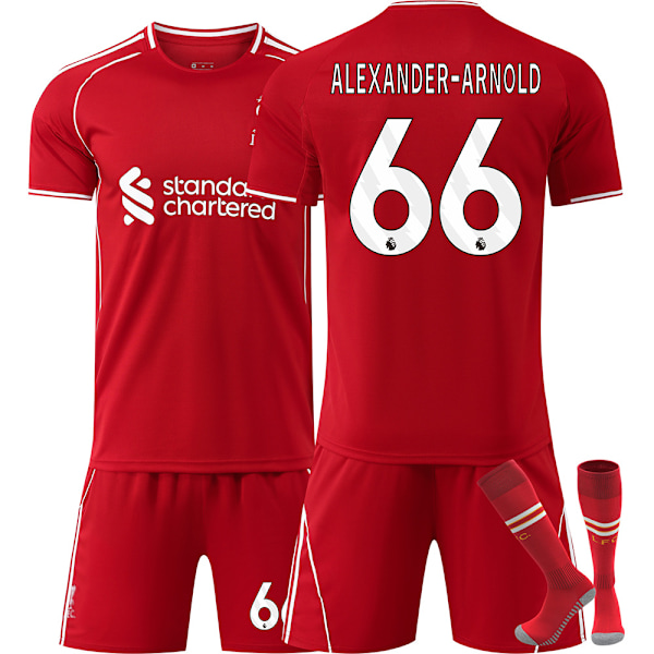 2025-2026 Liverpool Koti Lasten Aikuisten Jalkapallopaita Sukkien Kanssa No.66 Alexander-Arnold 16