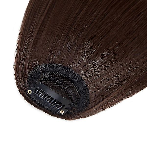 Clip-in Hårpannelugg Extensions Fransk Hårpannelugg Ryddig Hår Hårdeler mediumbrown 28cm