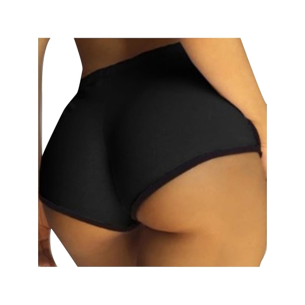 Kvinnors Yoga Butt Lift Booty Casual Summer Fitness Hot Pants black L