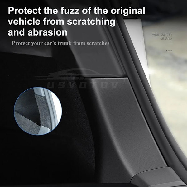 Trunk Protector Guard för Tesla Model Y Anti-Scratch Matta Bakre Lasttröskel Tröskel Cover Stötfångare ABS Organizer Pad Tillbehör 3pcs Model Y