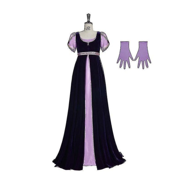 Bridgerton Kjole, Regency Kjole, Vintage Lilla Ballkjole, Jane Austen Satengkjole M