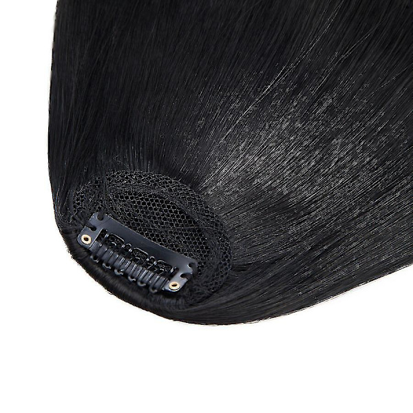 Clip-in Hårpannelugg Extensions Fransk Hårpannelugg Ryddig Hår Hårdeler black 28cm