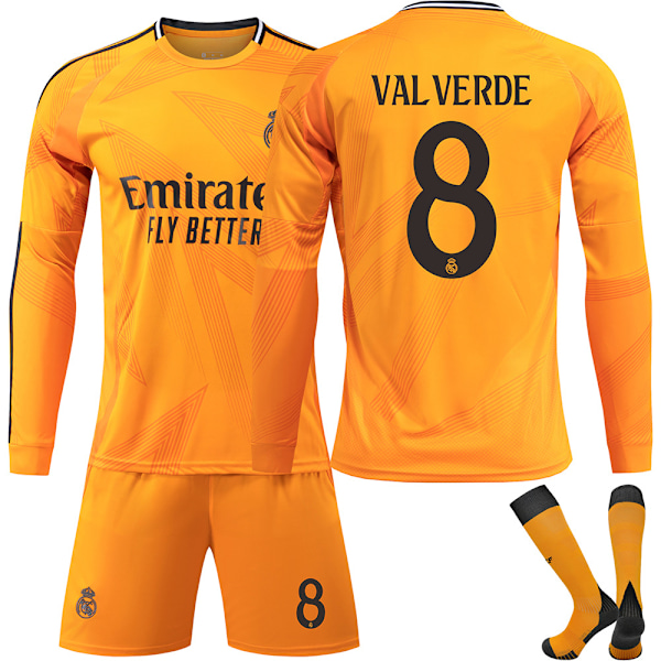2425 Real Madrid Fotbollströja Nr 5 Bellingham 7 Vinicius Jr. Långärmad Fotbollströja Set för Vuxna och Barn Nr 8 VALVERDE No.8 VALVERDE No.8 VALVERDE M