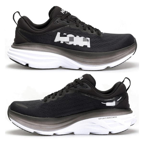 H0KA 0NE Bondi 8 Tekstil Løbesko til Damer, Løbetræningssko til Vej Black White Black White 40.5