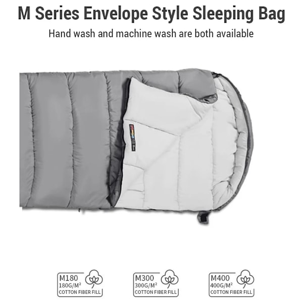 Vuxen sovsäck för utomhuscamping, fyra säsonger, universell, vinter, köldbeständig, bomullsfoder, varm och bekväm Grey 1.8KG