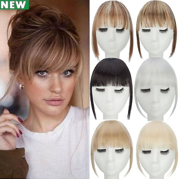 Klipsikiinnitteiset otsatukka-pidennykset, ranskalainen otsatukka, siisti otsatukka, hiuslisäkkeet bleachblonde 28cm