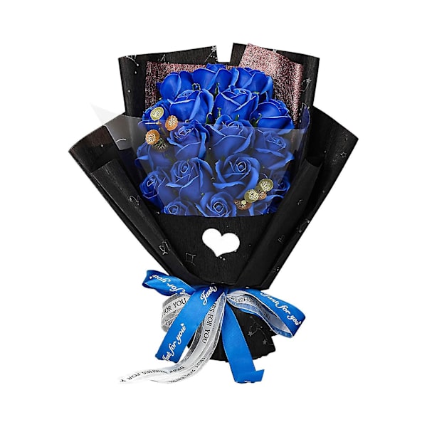 Rosebuket Kunstige Kunstige Blomster Konserverede Blomster Til Hende Unikke Gaver Valentinsdag Thanksgiving Fødselsdag 240362 Blue