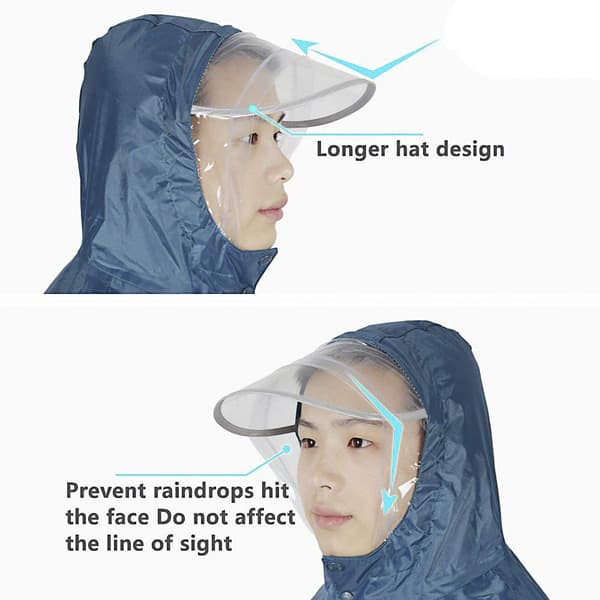 Udendørs Regnponcho Vandafvisende Let Regnjakke Poncho Med Navy
