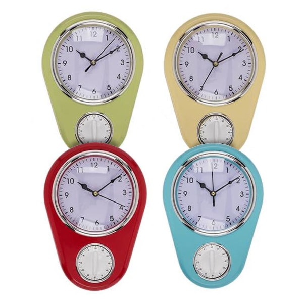Vægklokke & Timer - Klokke med timerfunktion Red Röd