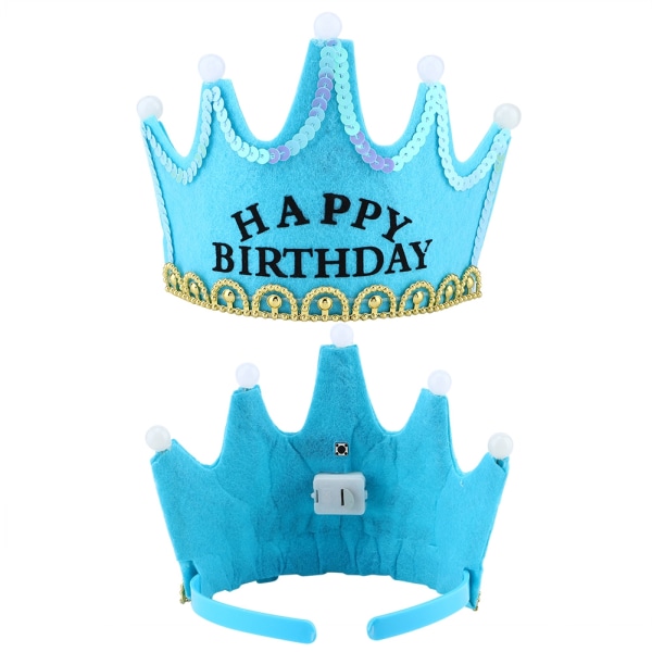 1st Party Illuminate Hats Crown Grattis på födelsedagen Party Hattar DIY
