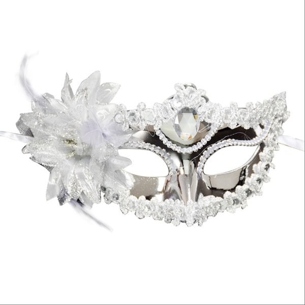 Mask Masquerade Party Cosplay Half Face Painted Mask (silver)