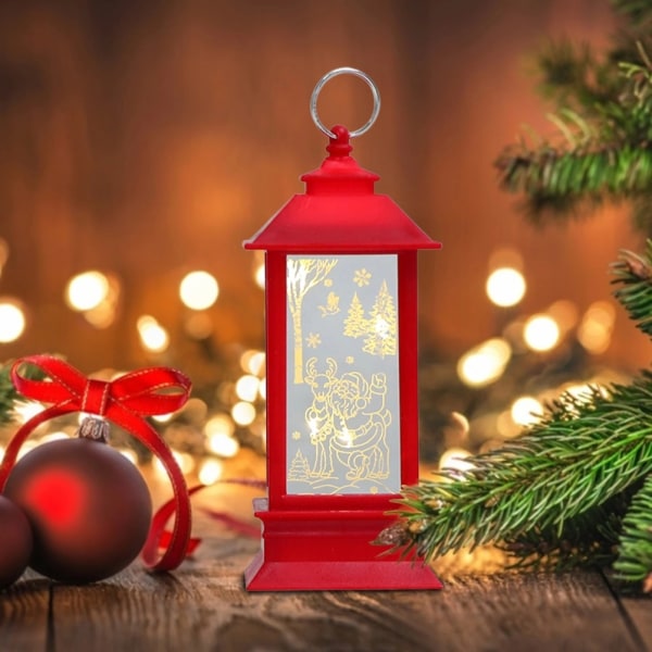 Mini Vintage utomhusljuslykta med LED-ljus jul