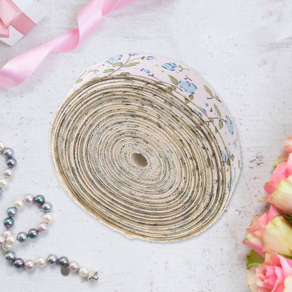 Printed litet blommigt band DIY handgjorda hårtillbehör rosett
