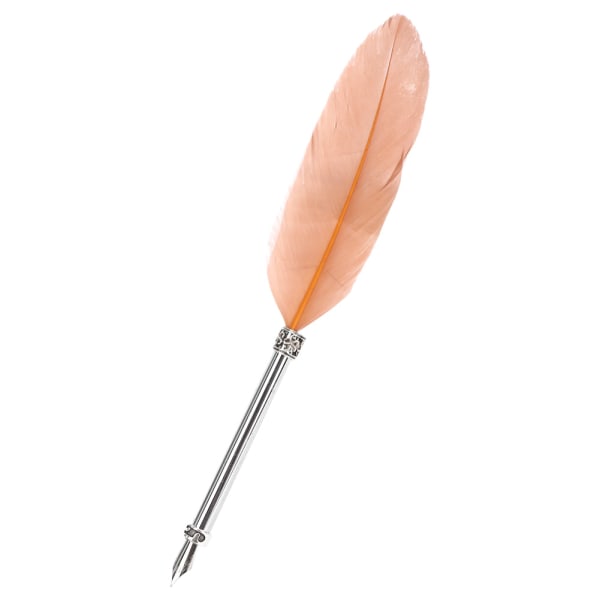 Rostfritt stål Feather Dip Pen Vintage Reservoarpenna för