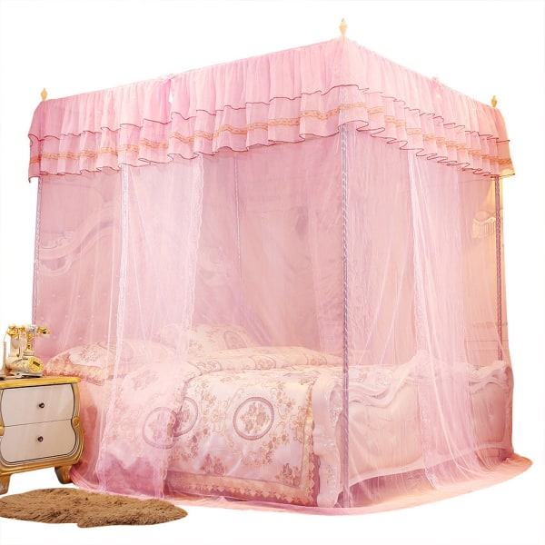 Luxury Princess Tre sidoöppningar Stolp Säng Gardin Canopy