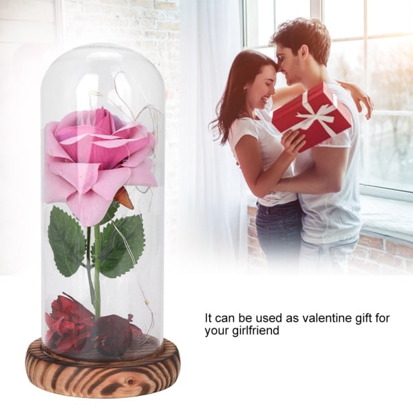Rose skrivbordslampa String Light in Cover Dome Romantic Valentine